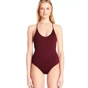Dolce Vita Solid One Piece Cross Back Swimsuit